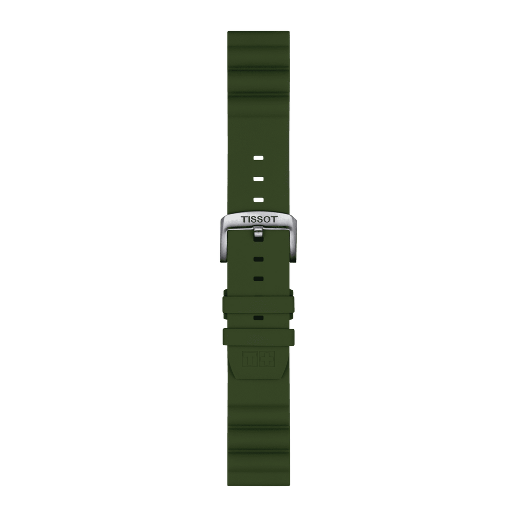 Bracelet officiel Tissot  silicone kaki entre-cornes 22 mm