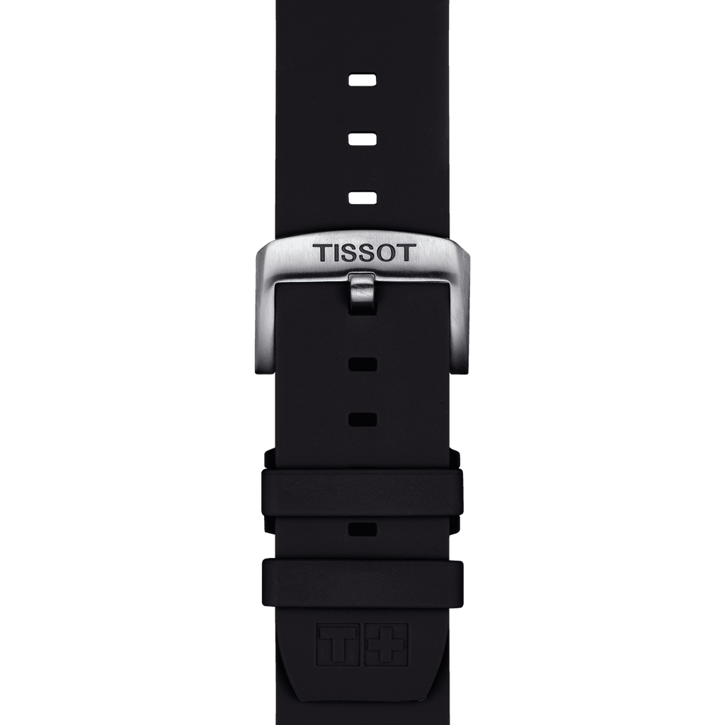 Bracelet original Tissot en silicone noir, entre-corne 22 mm