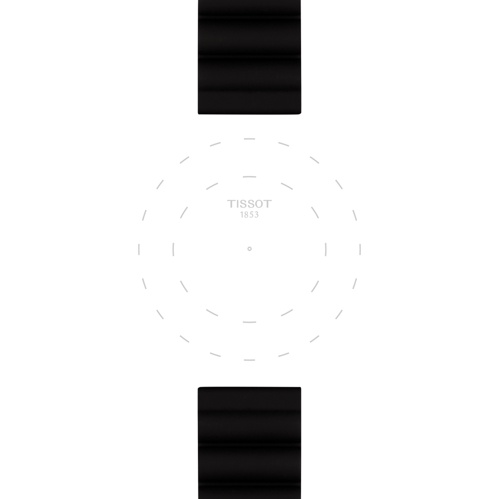 Bracelet original Tissot en silicone noir, entre-corne 22 mm
