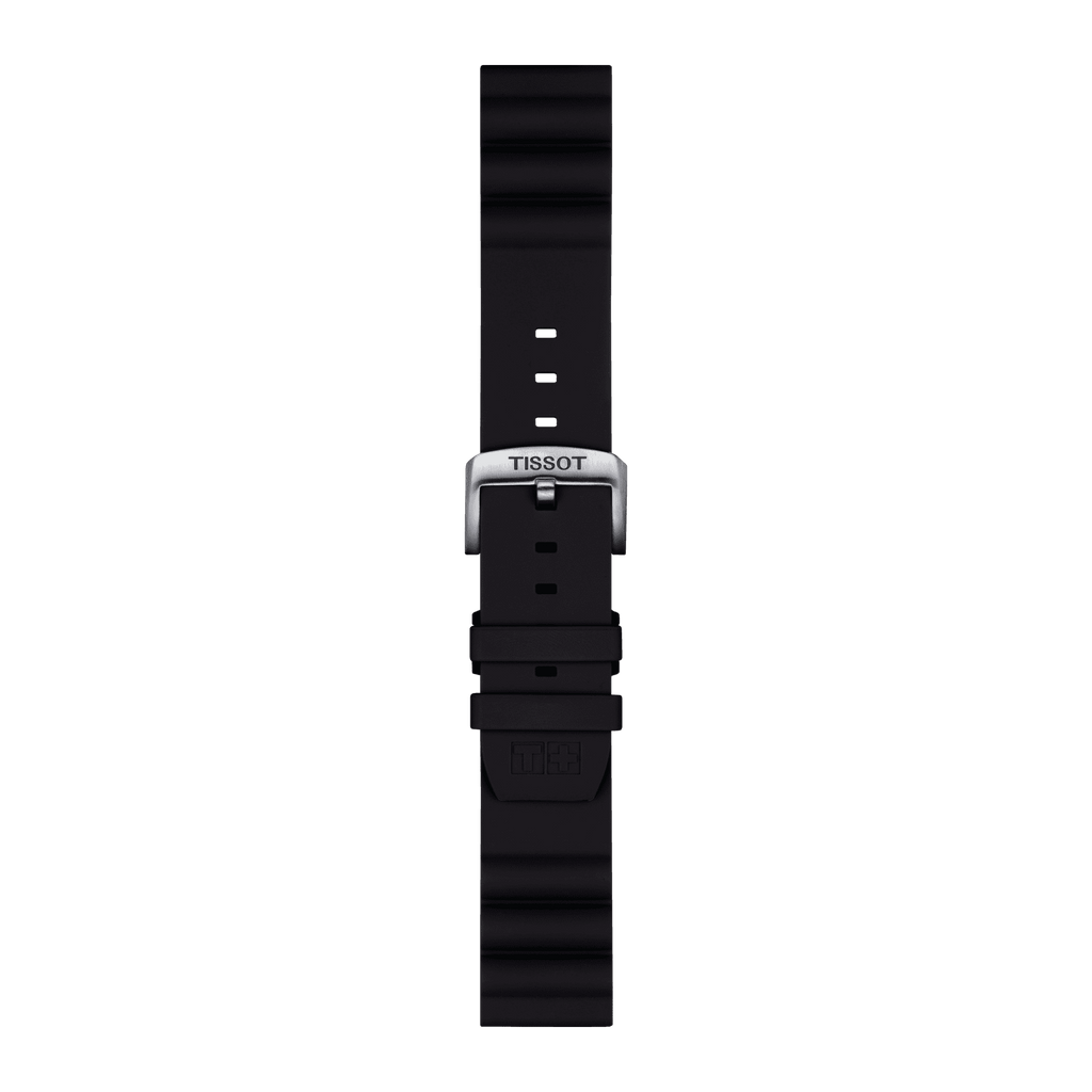 Bracelet original Tissot en silicone noir, entre-corne 22 mm