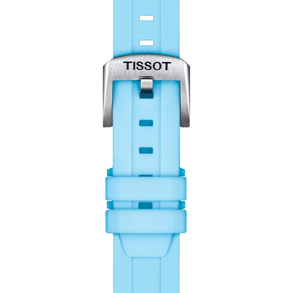Bracelet officiel Tissot silicone bleu entre-cornes 18 mm