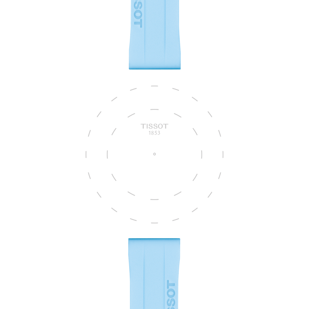 Bracelet officiel Tissot silicone bleu entre-cornes 18 mm
