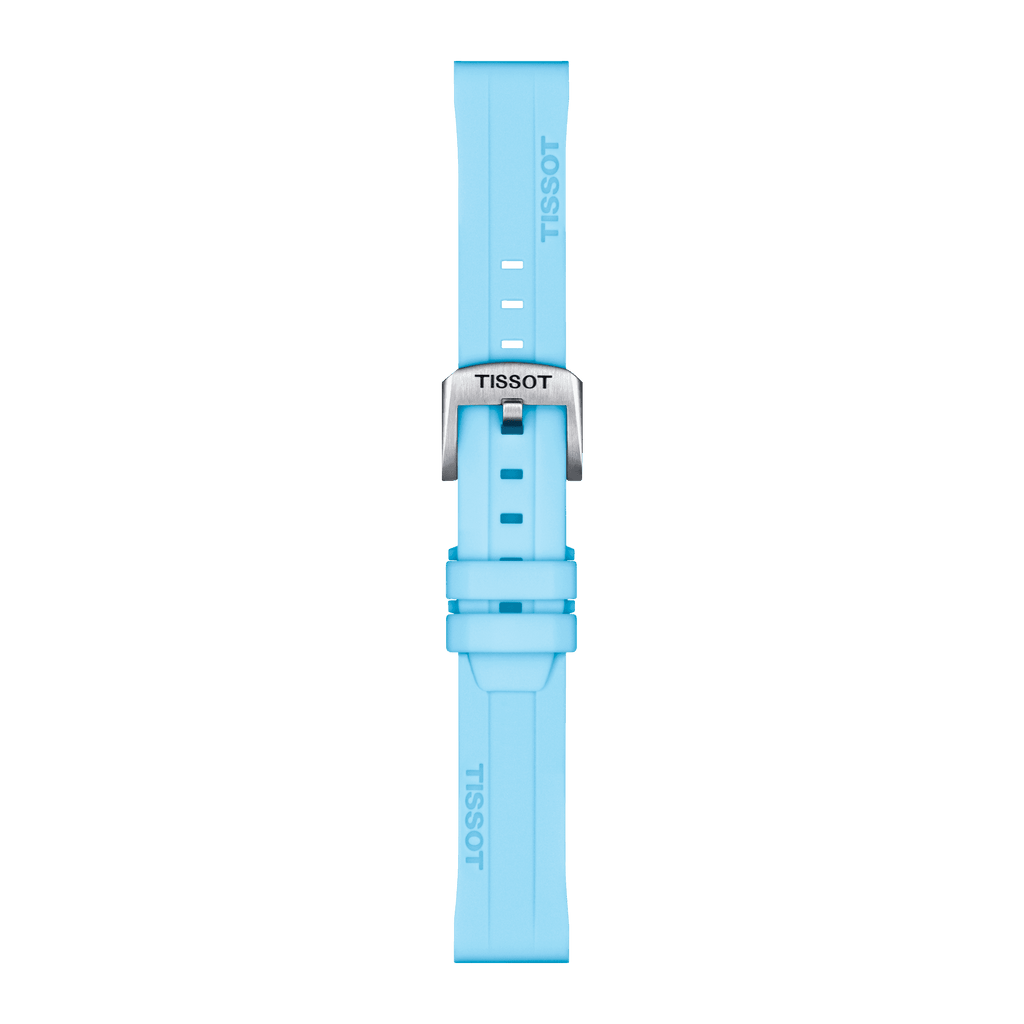 Bracelet officiel Tissot silicone bleu entre-cornes 18 mm