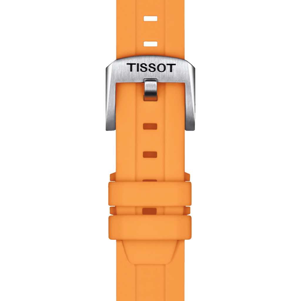 Bracelet officiel Tissot silicone orange entre-cornes 18 mm