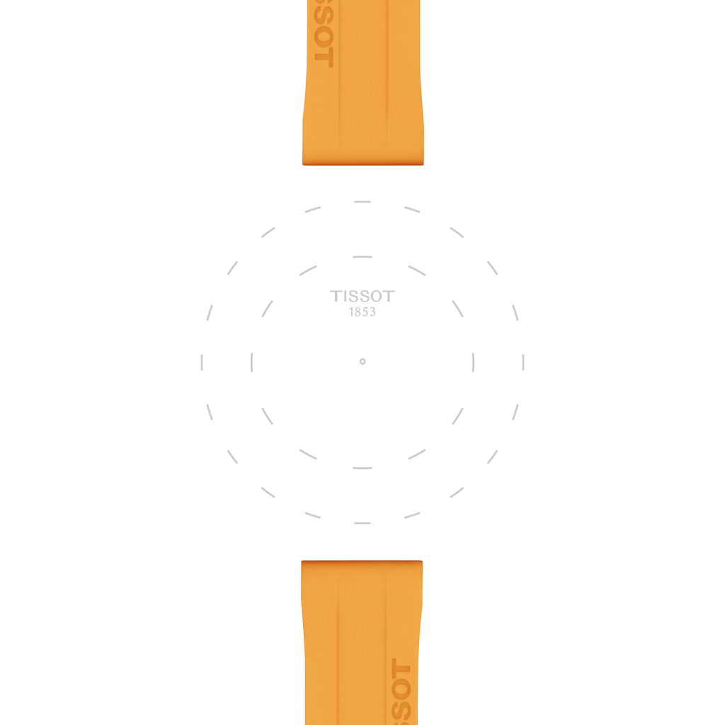 Bracelet officiel Tissot silicone orange entre-cornes 18 mm