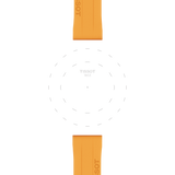 Bracelet officiel Tissot silicone orange entre-cornes 18 mm