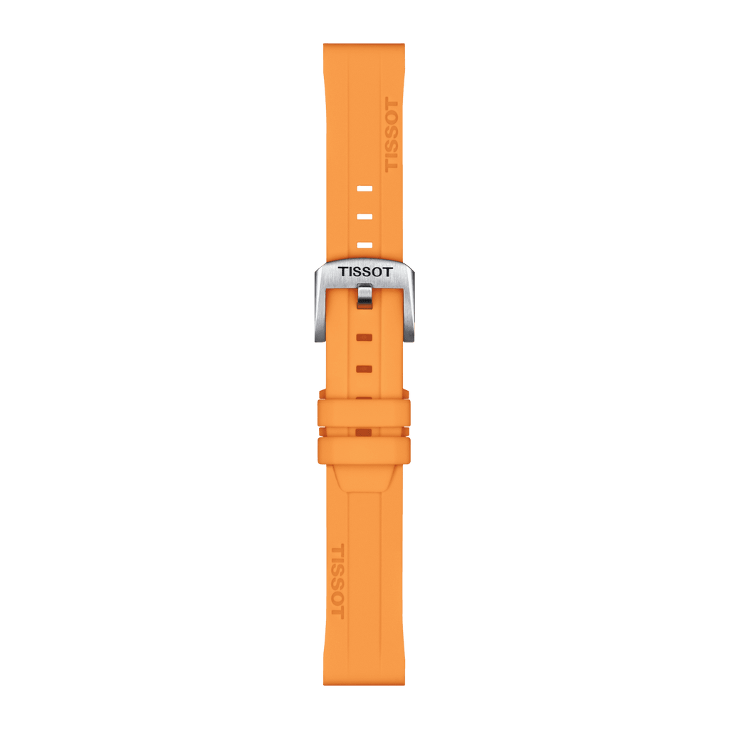 Bracelet officiel Tissot silicone orange entre-cornes 18 mm
