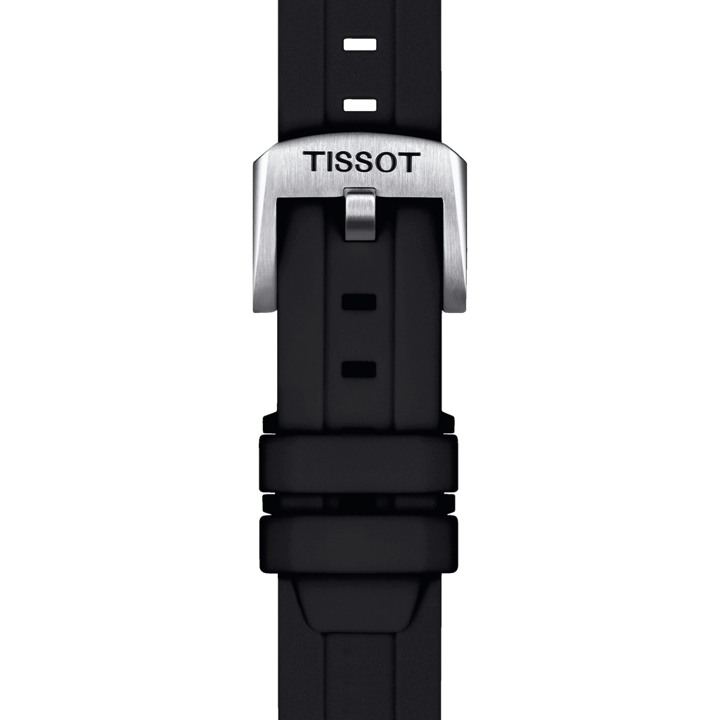 Bracelet officiel Tissot silicone noir entre-cornes 18 mm