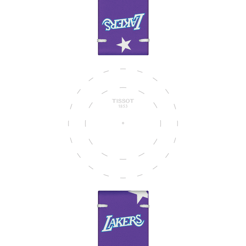 Bracelet officiel Tissot NBA Los Angeles Lakers cuir 22 mm