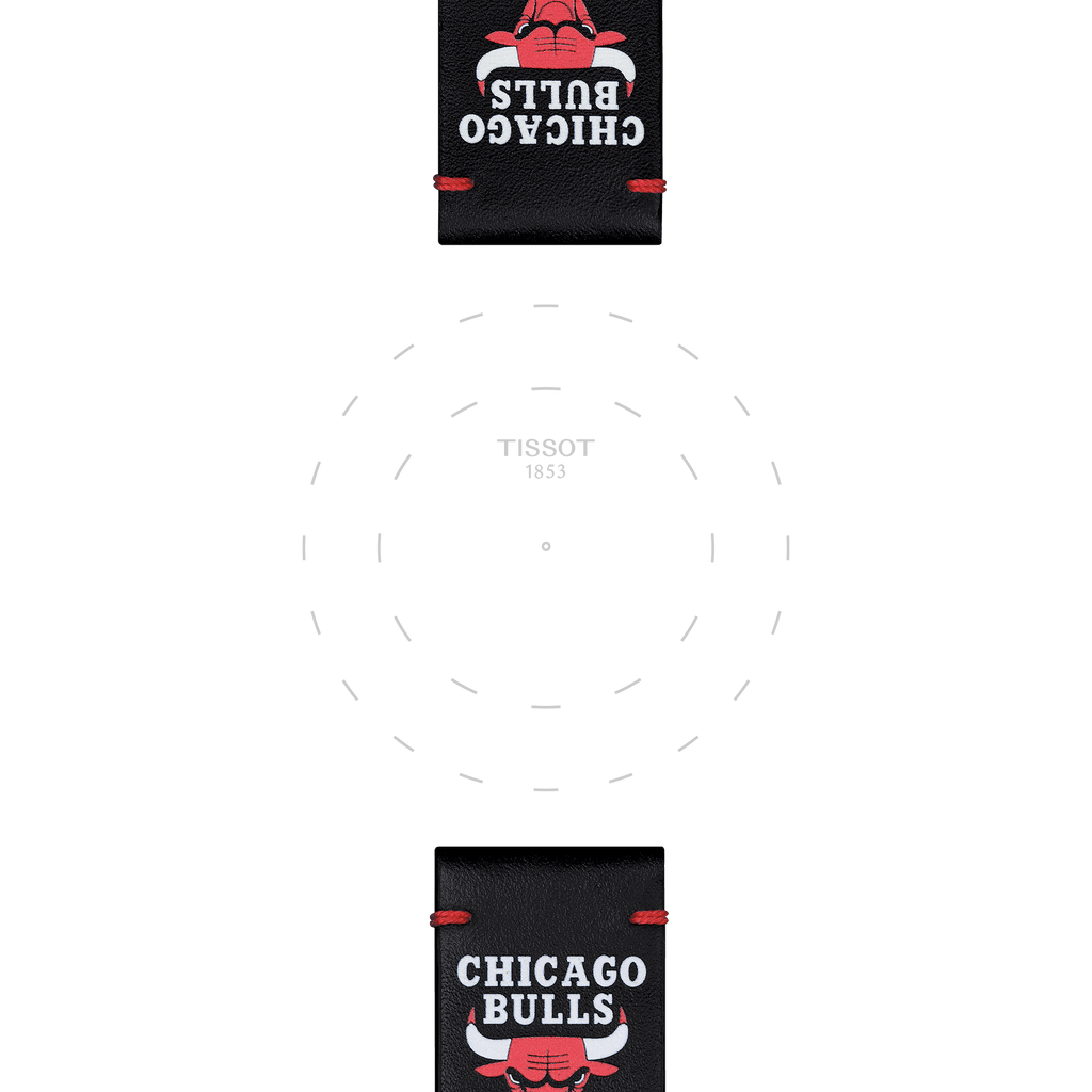 Bracelet officiel Tissot NBA Chicago Bulls cuir 22 mm