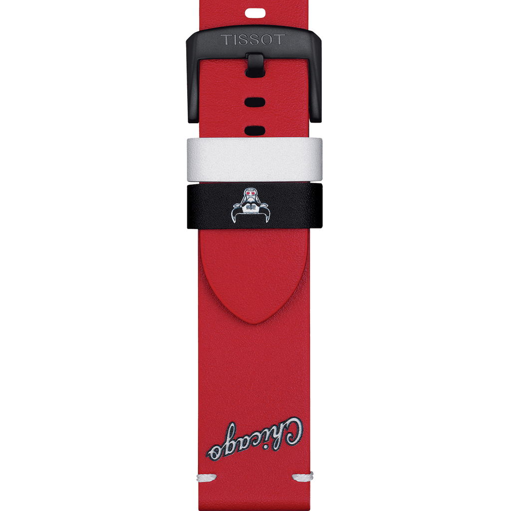 Bracelet officiel Tissot NBA Chicago Bulls cuir 22 mm