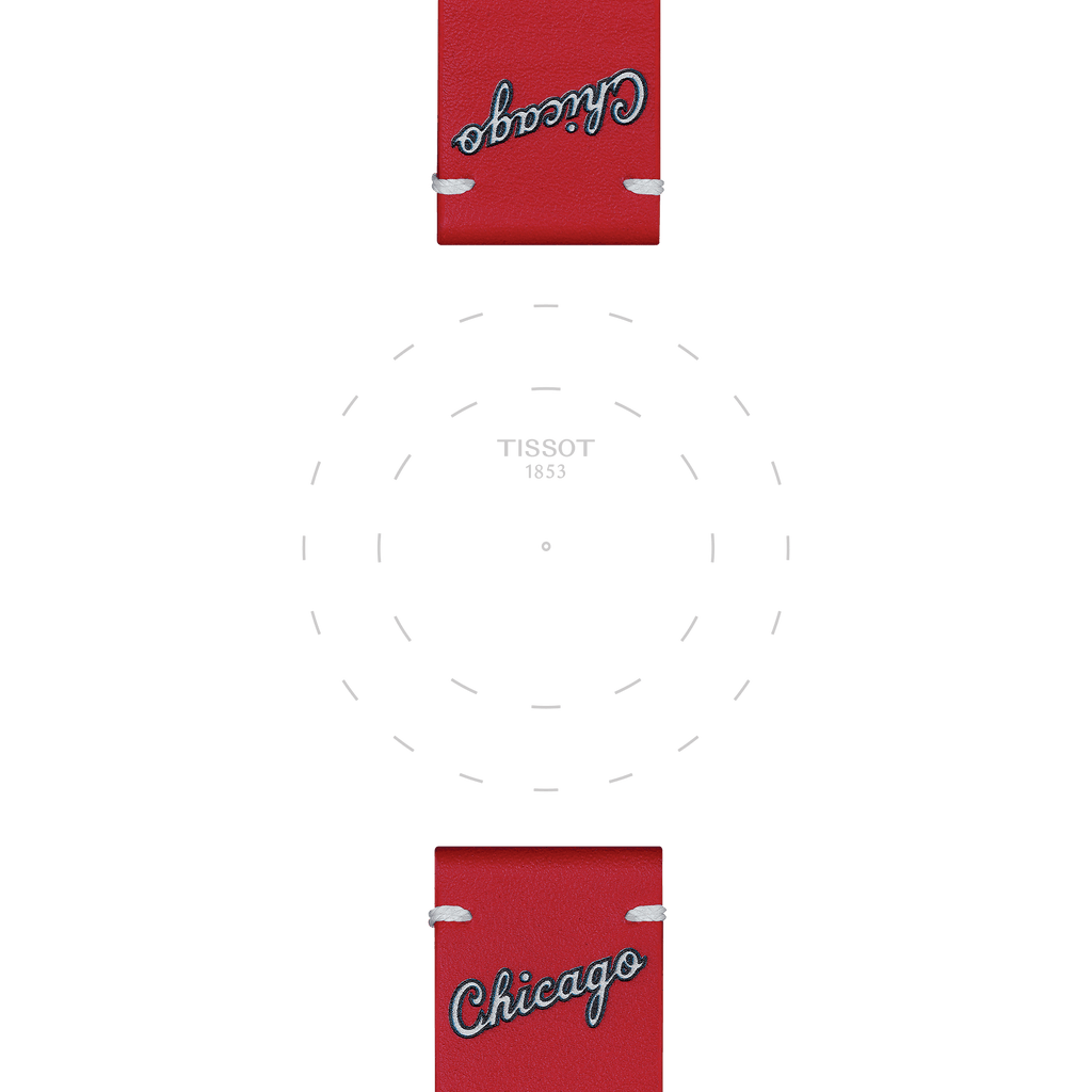 Bracelet officiel Tissot NBA Chicago Bulls cuir 22 mm