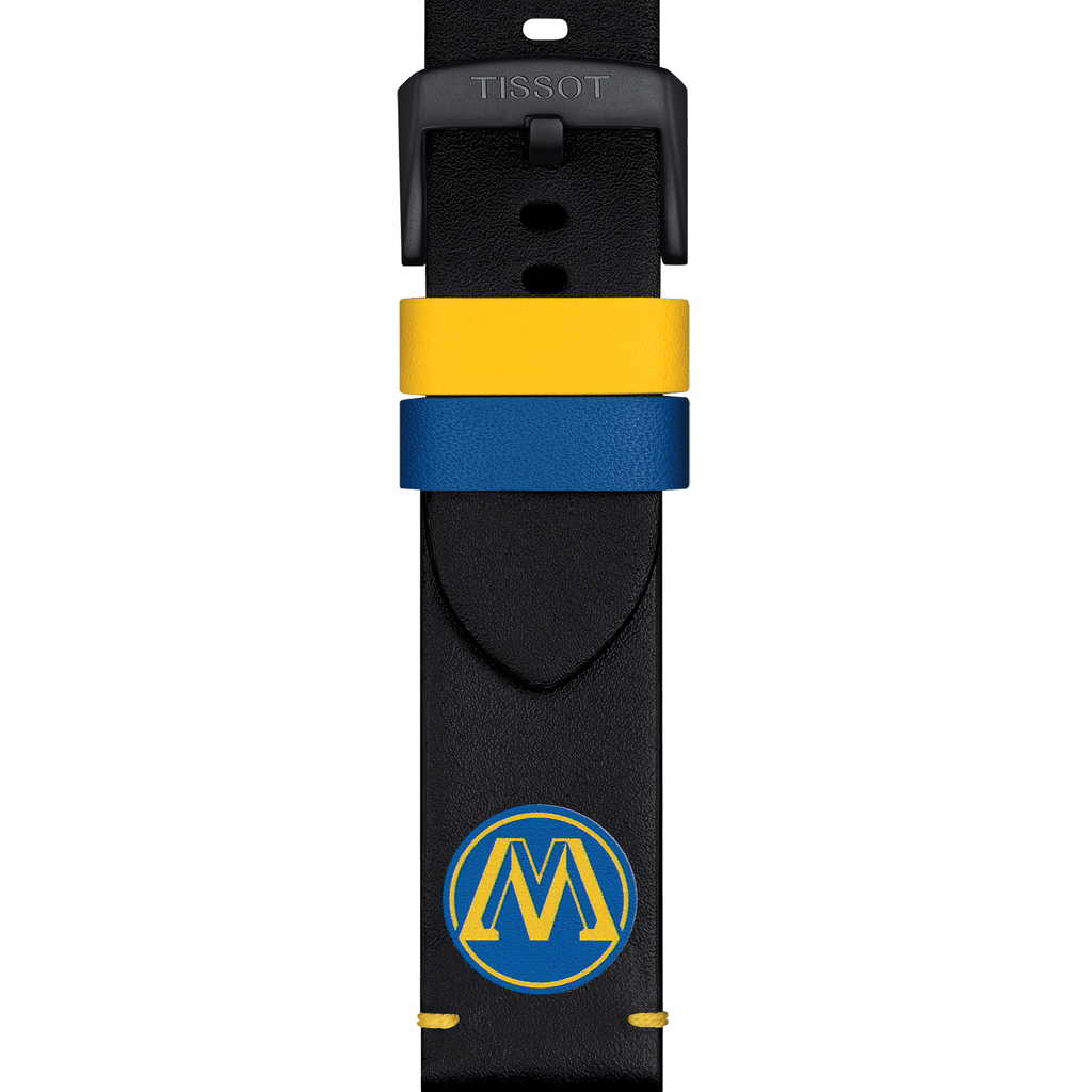 Bracelet officiel Tissot NBA Golden State Warriors cuir 22 mm
