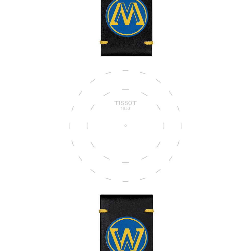 Bracelet officiel Tissot NBA Golden State Warriors cuir 22 mm