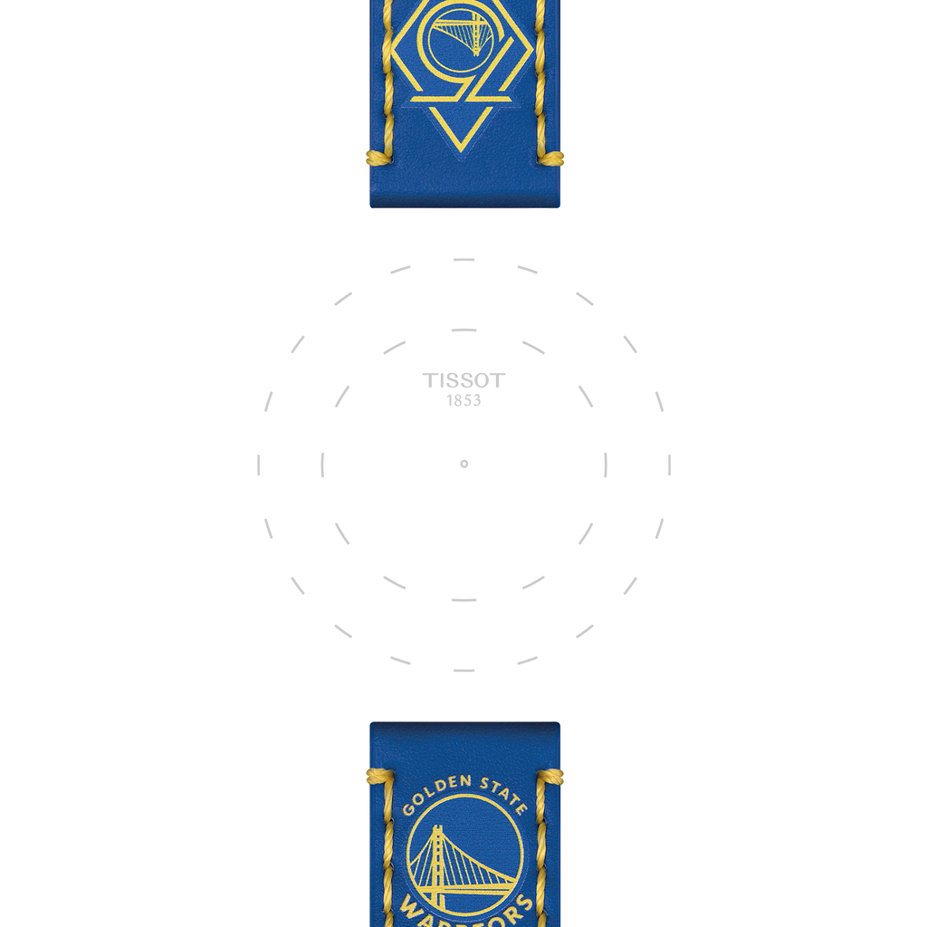 Bracelet officiel Tissot NBA Golden State Warriors cuir 22 mm