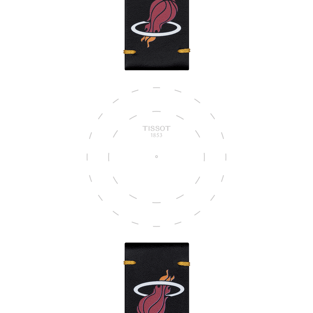 Bracelet officiel Tissot NBA Miami Heat cuir 22 mm