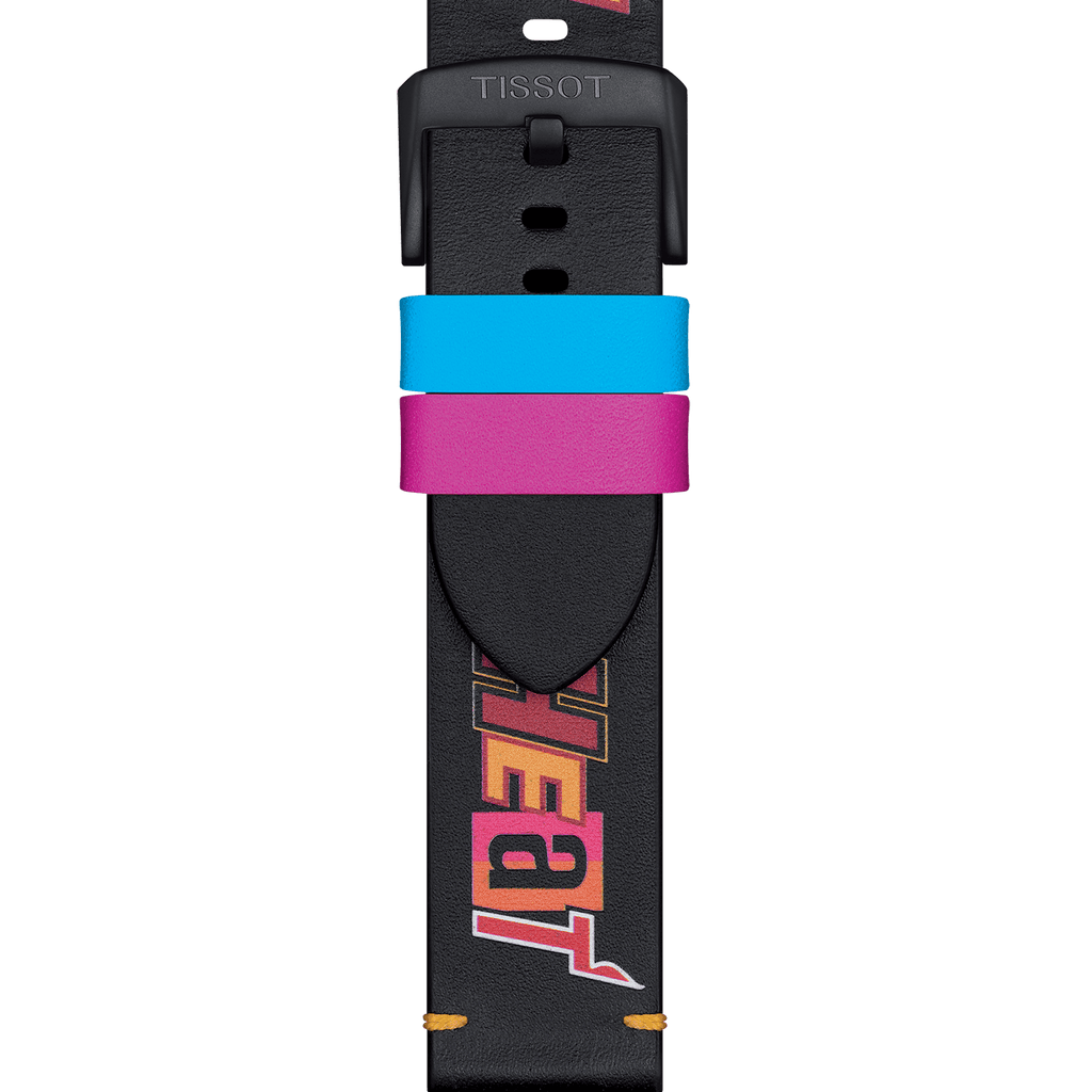 Bracelet officiel Tissot NBA Miami Heat cuir 22 mm