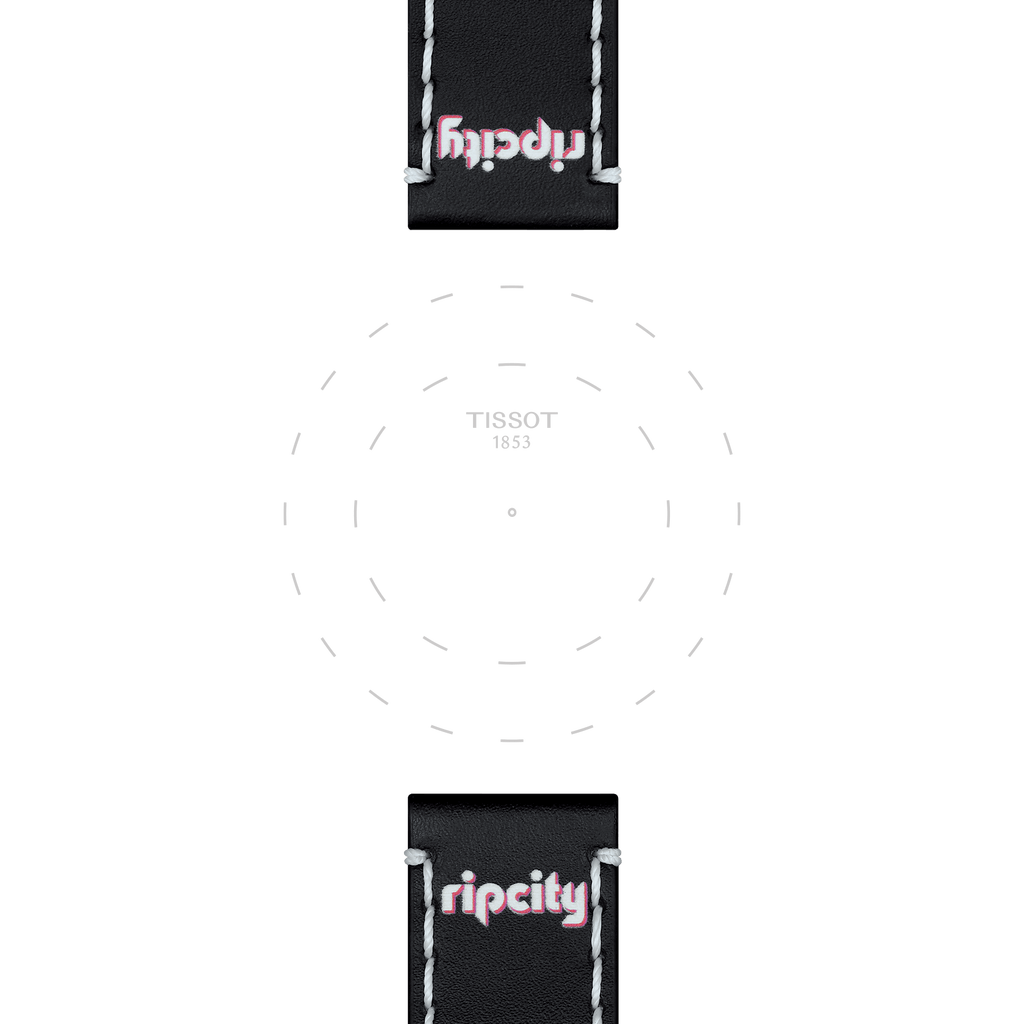 Bracelet officiel Tissot NBA Portland Trail Blazers cuir 22 mm