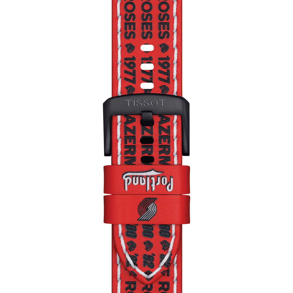 Bracelet officiel Tissot NBA Portland Trail Blazers cuir 22 mm