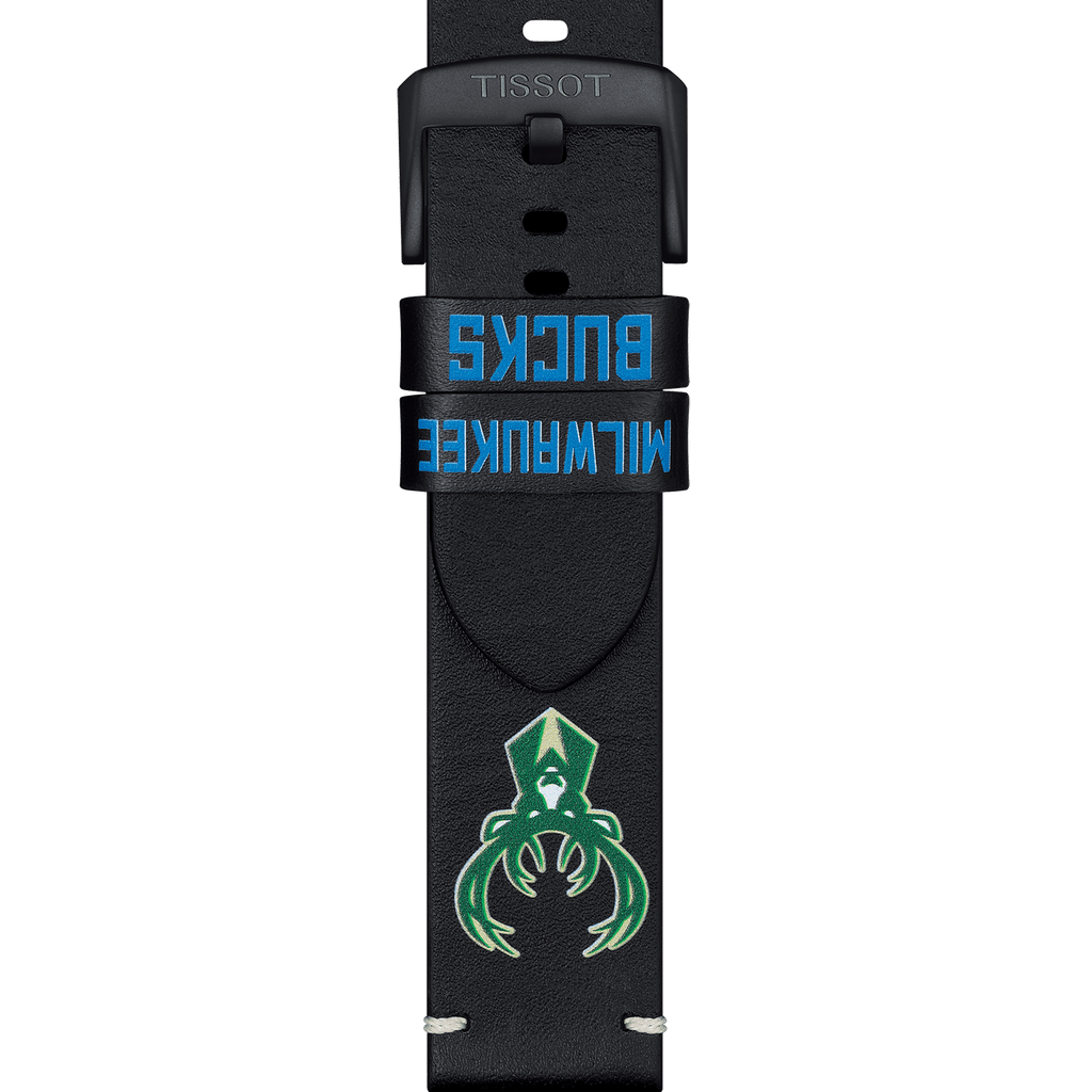 Bracelet officiel Tissot NBA Milwaukee Bucks cuir 22 mm