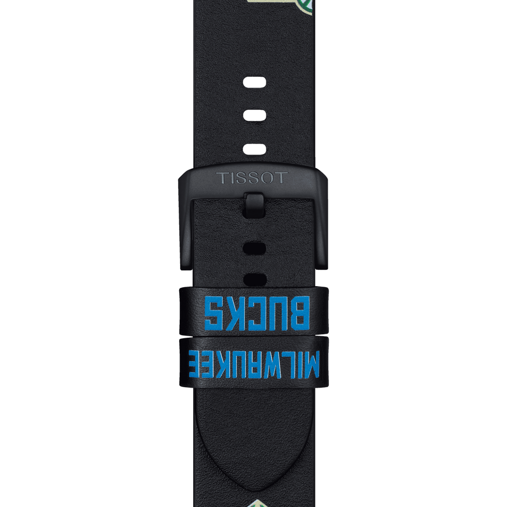 Bracelet officiel Tissot NBA Milwaukee Bucks cuir 22 mm