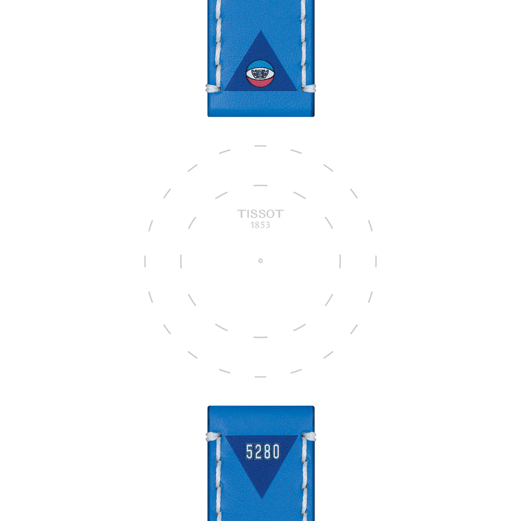 Bracelet officiel Tissot NBA Denver Nuggets cuir 22 mm