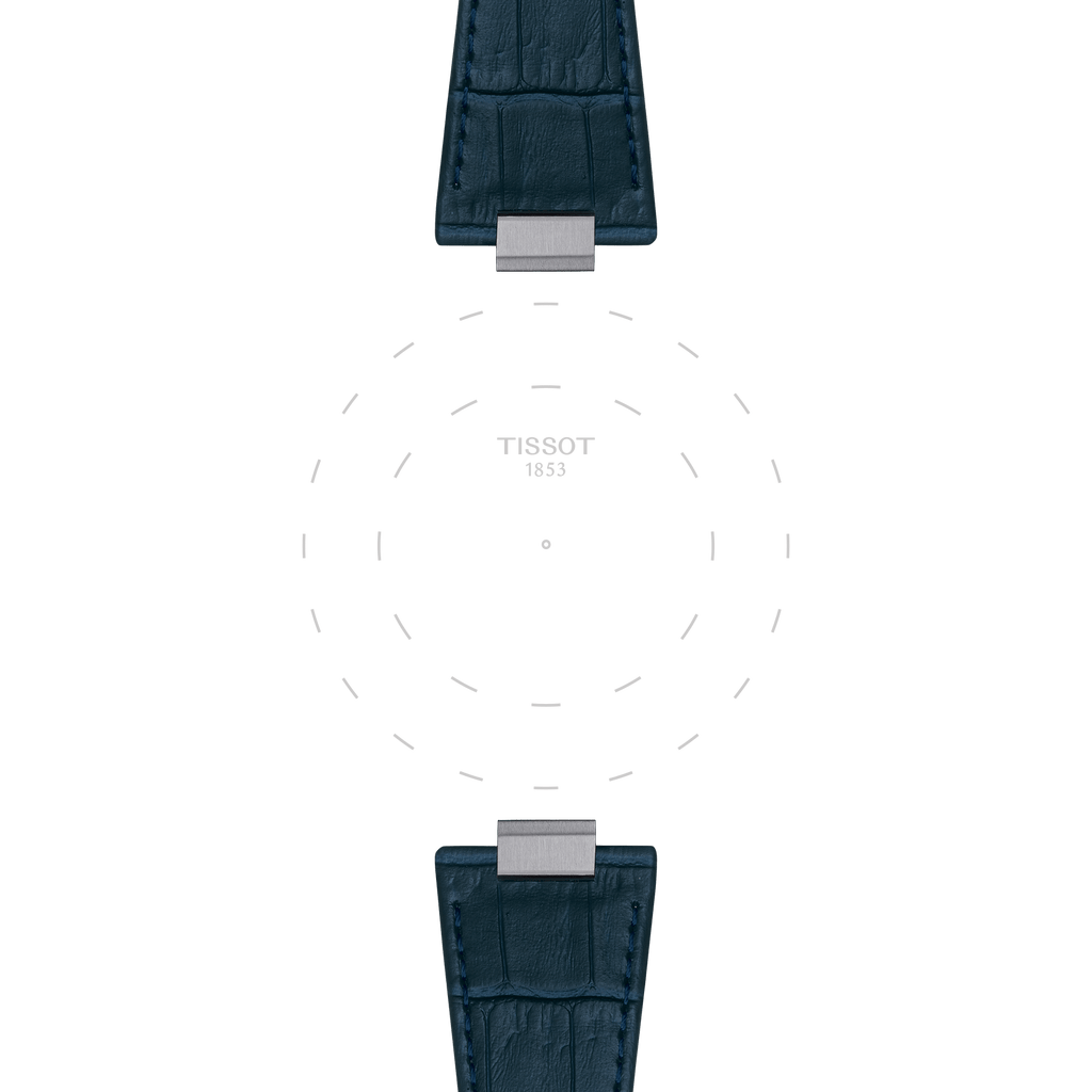 Bracelet Officiel Tissot PRX Cuir Bleu Foncé