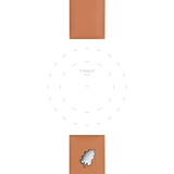 Bracelet officiel Tissot cuir brun entre-cornes 18 mm