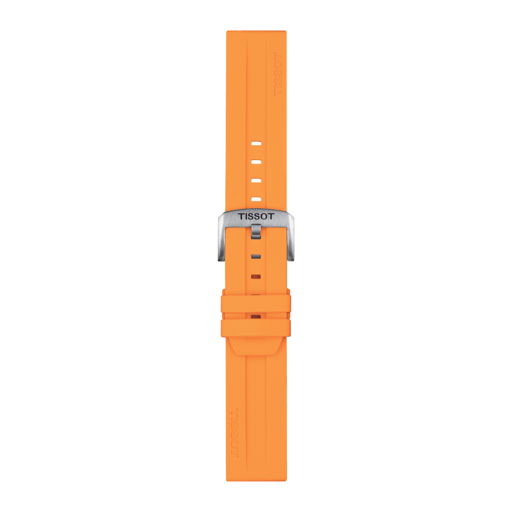 Bracelet officiel Tissot en silicone orange entre-cornes 22 mm