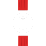 Bracelet Officiel Tissot silicone rouge entre-cornes 22 mm