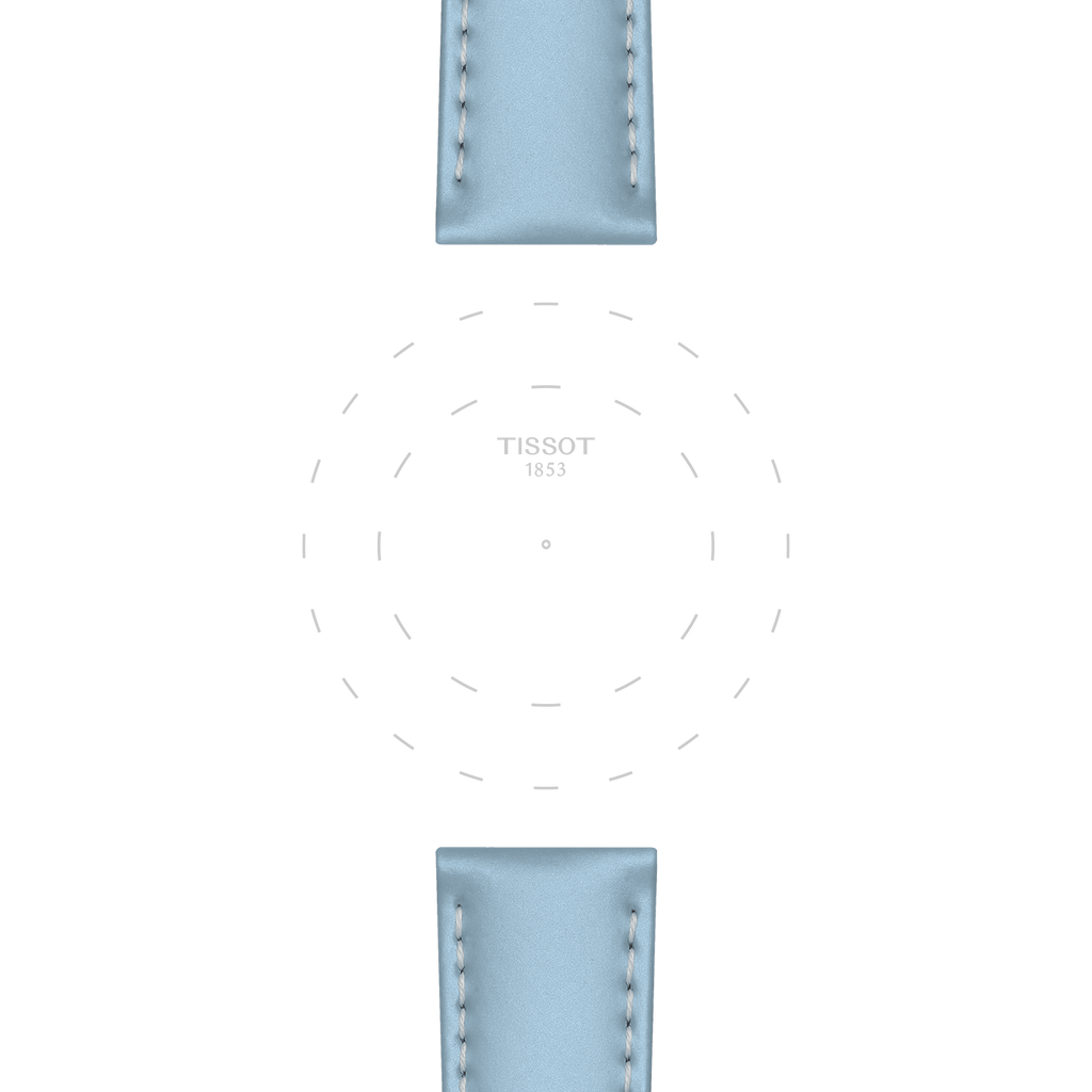 Bracelet Officiel Tissot Cuir Bleu Entre-Cornes 18 mm