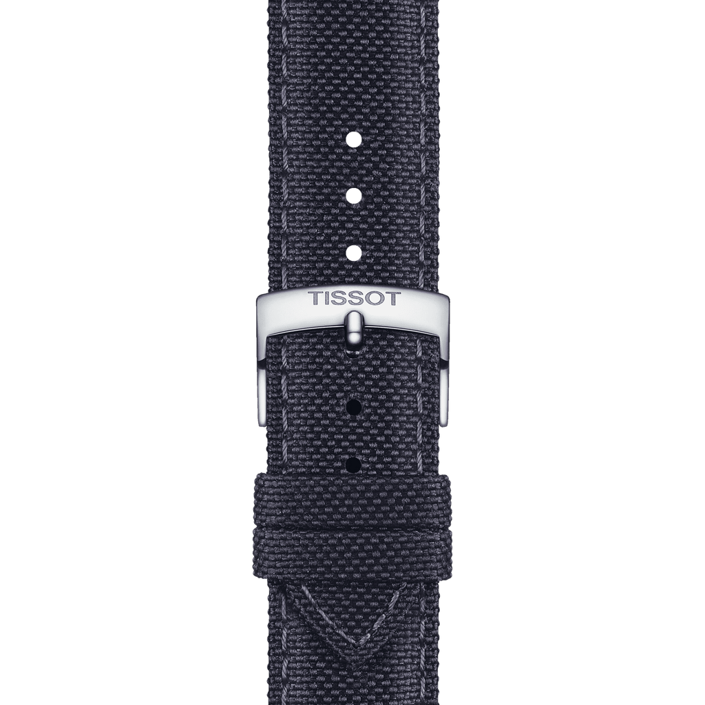 Bracelet Officiel Tissot  Tissu Anthracite Entre-cornes 21 mm