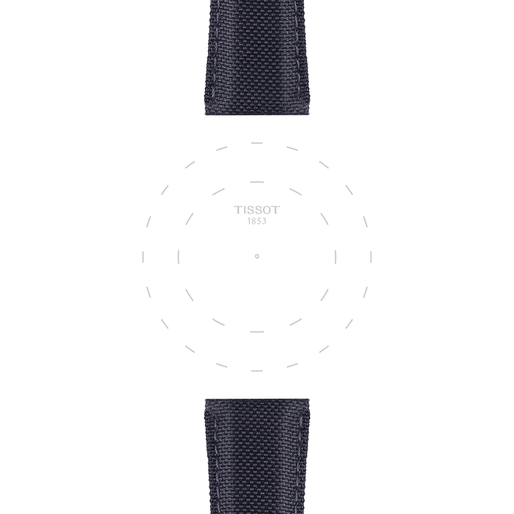 Bracelet Officiel Tissot  Tissu Anthracite Entre-cornes 21 mm