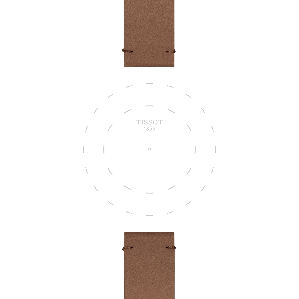 Bracelet Officiel Tissot Synthétique Brun entre-cornes 18 mm