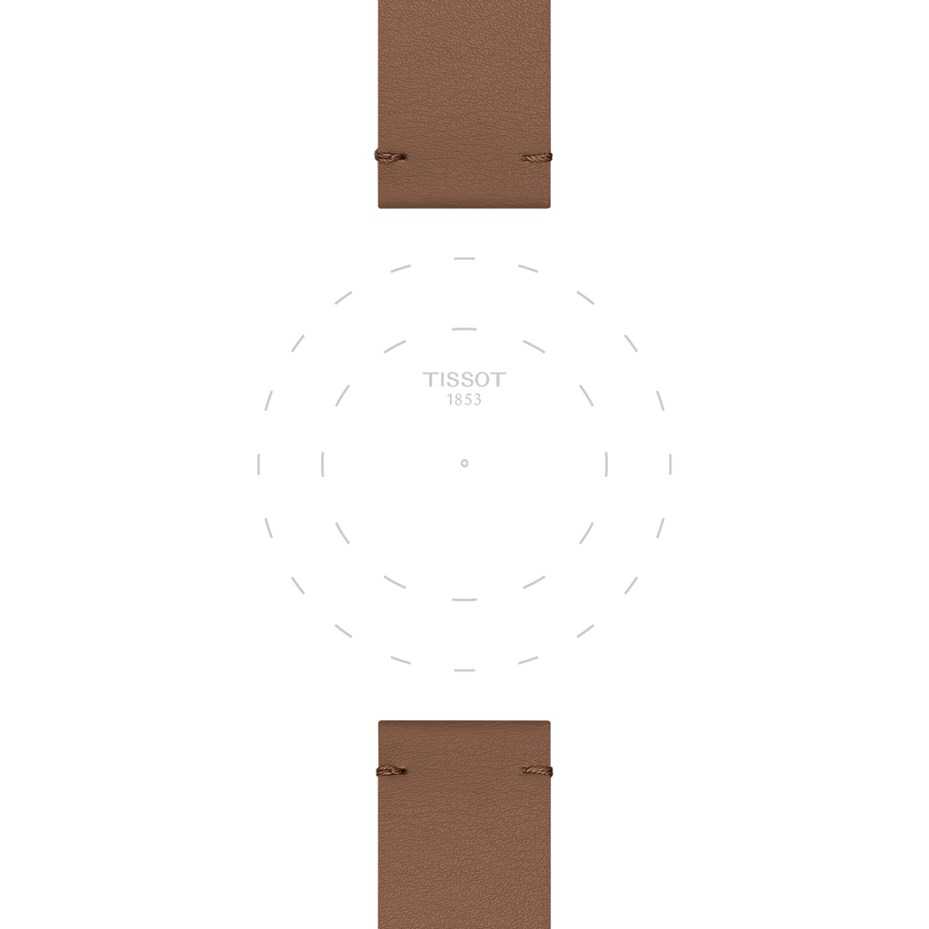 Bracelet Officiel Tissot Synthétique Brun clair entre-cornes 20 mm