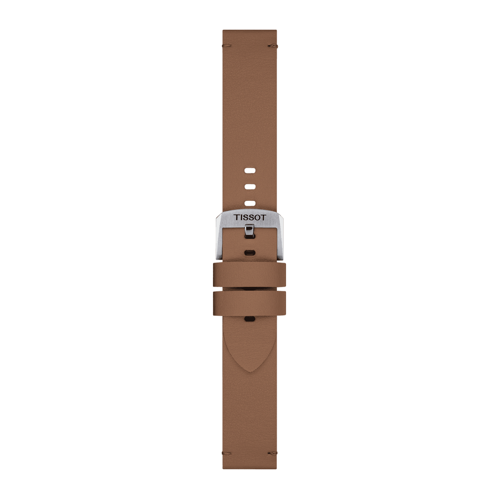 Bracelet Officiel Tissot Synthétique Brun clair entre-cornes 20 mm