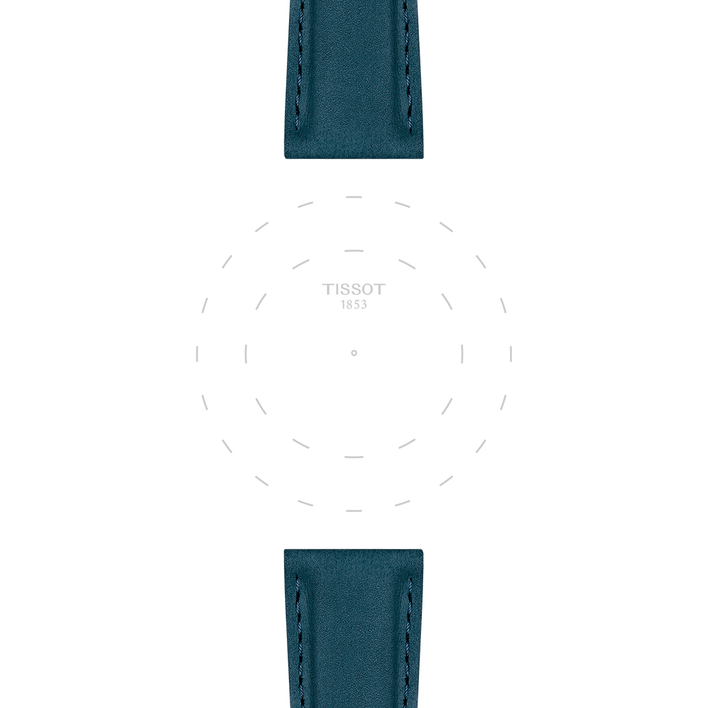 Bracelet Officiel Tissot Cuir Bleu Entre-cornes 21 mm
