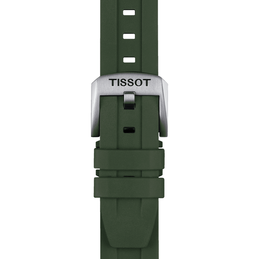 Bracelet Officiel Tissot Caoutchouc Kaki Entre-cornes 20 mm
