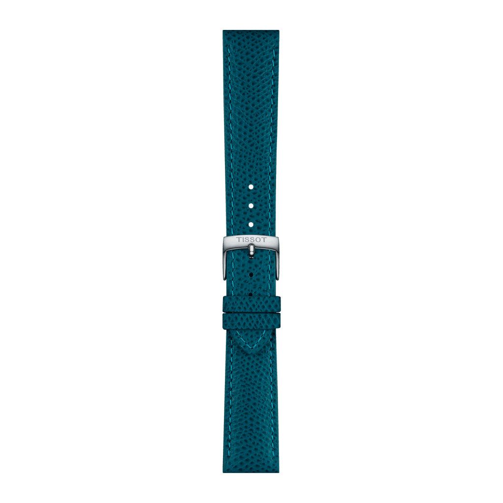 Bracelet Officiel Tissot Cuir Turquoise Entre-cornes 18 mm