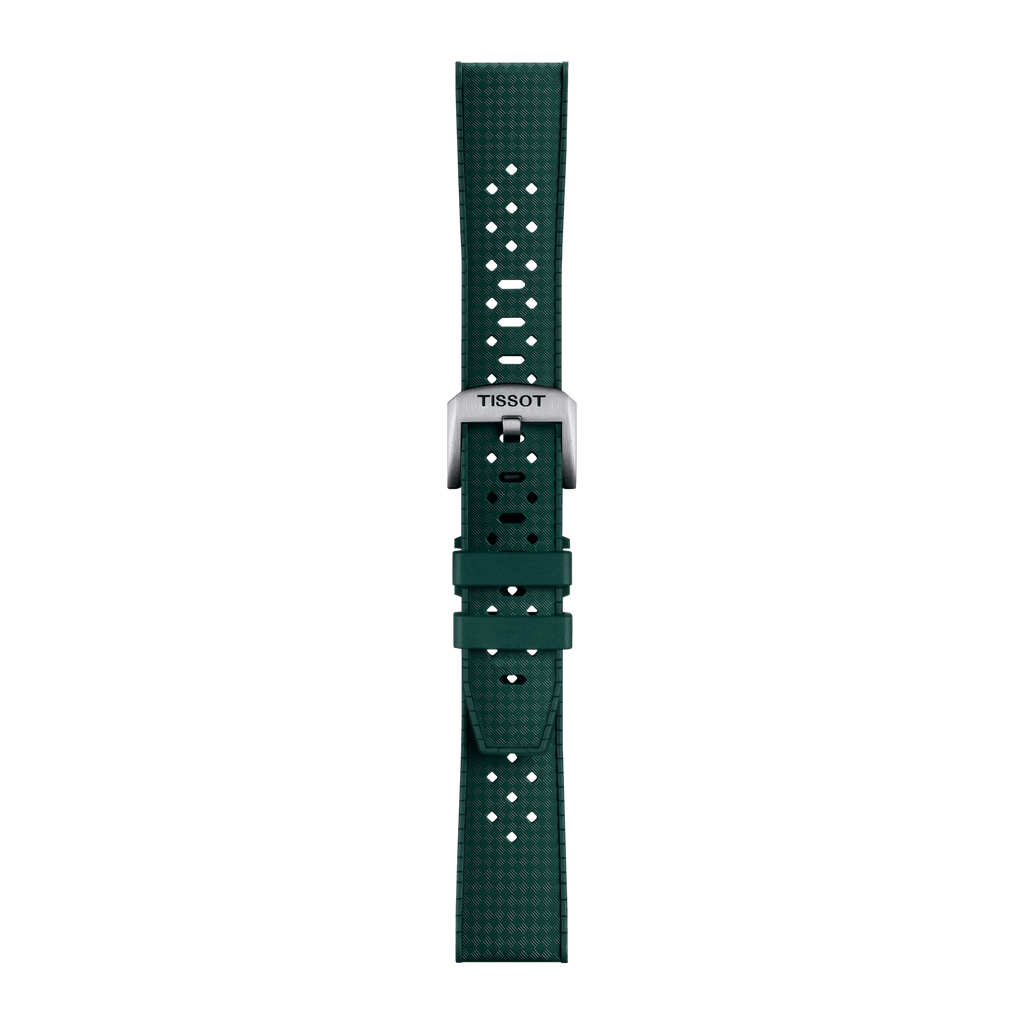 Bracelet officiel Tissot caoutchouc vert entre-cornes 20 mm