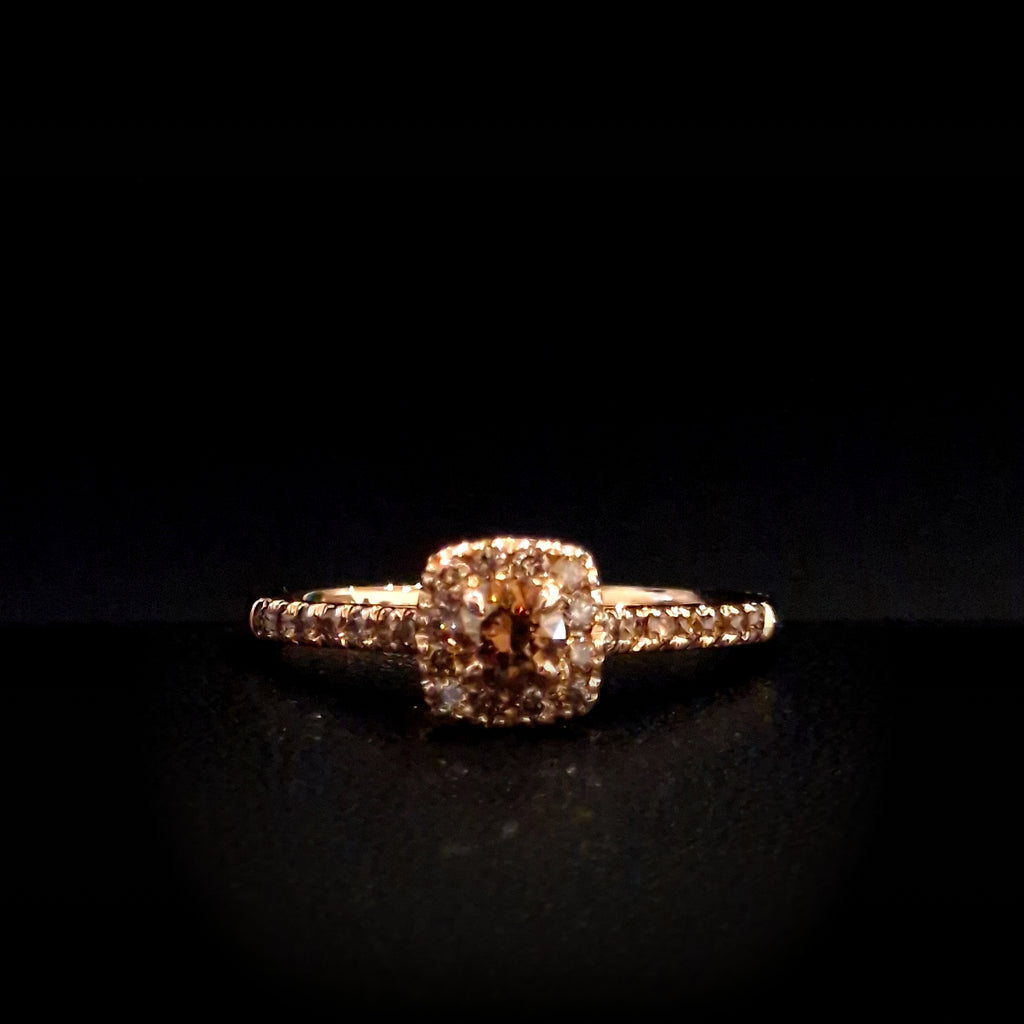 Or Rose 18K & Diamants Bruns