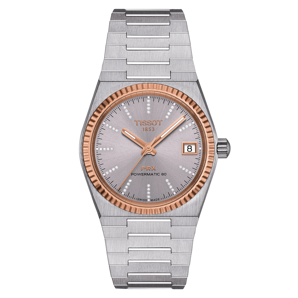 TISSOT PRX 35mm POWERMATIC 80 STEEL & 18K GOLD BEZEL