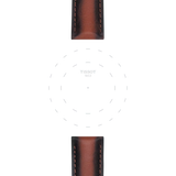 Bracelet officiel Tissot cuir brun entre-cornes 20 mm