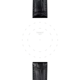 Bracelet officiel Tissot cuir noir entre-cornes 20 mm