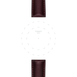 Bracelet officiel Tissot cuir brun entre-cornes 20 mm