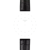 Bracelet officiel Tissot cuir noir entre-cornes 22 mm