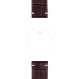 Bracelet officiel Tissot cuir brun entre-cornes 22 mm
