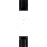 Bracelet officiel Tissot cuir noir entre-cornes 20 mm