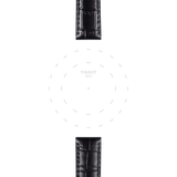 Bracelet officiel Tissot cuir noir entre-cornes 15 mm