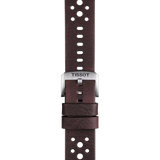 Bracelet officiel Tissot cuir brun entre-cornes 22 mm